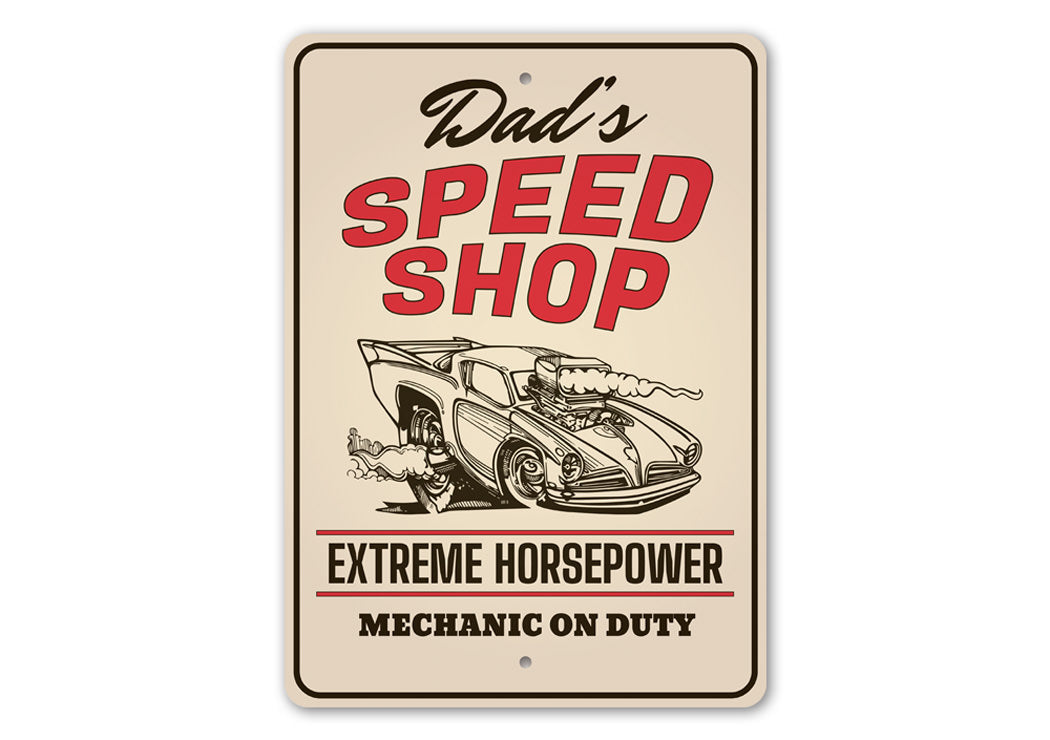Mechanic on Duty Speed Shop Sign