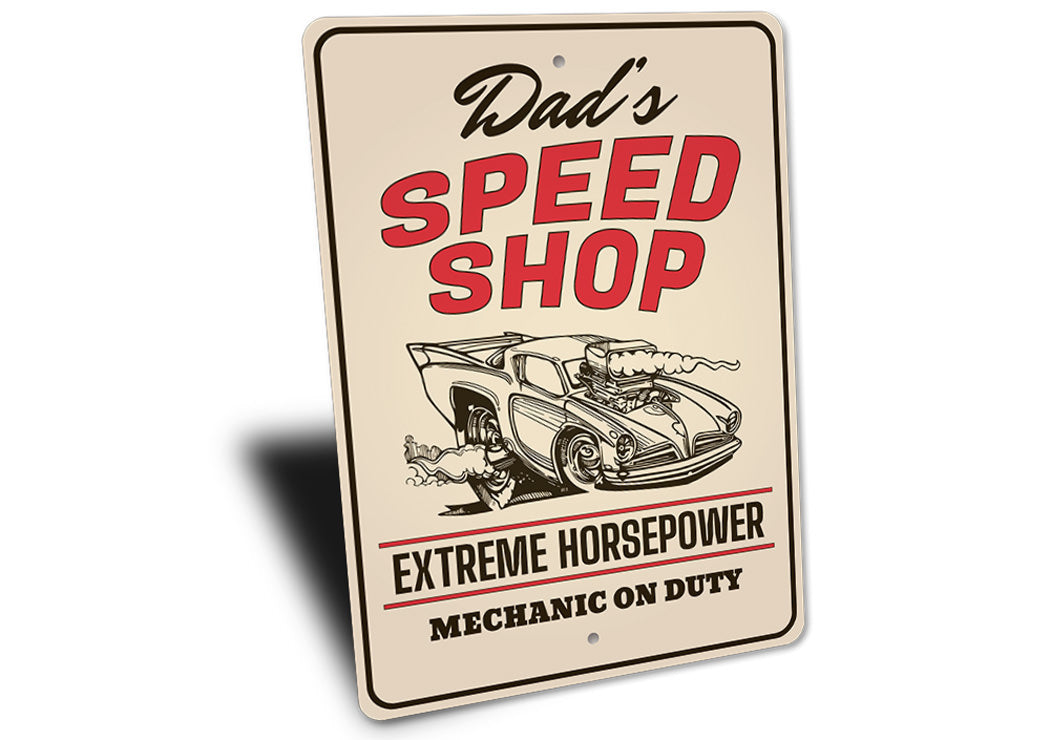 Mechanic on Duty Speed Shop Sign