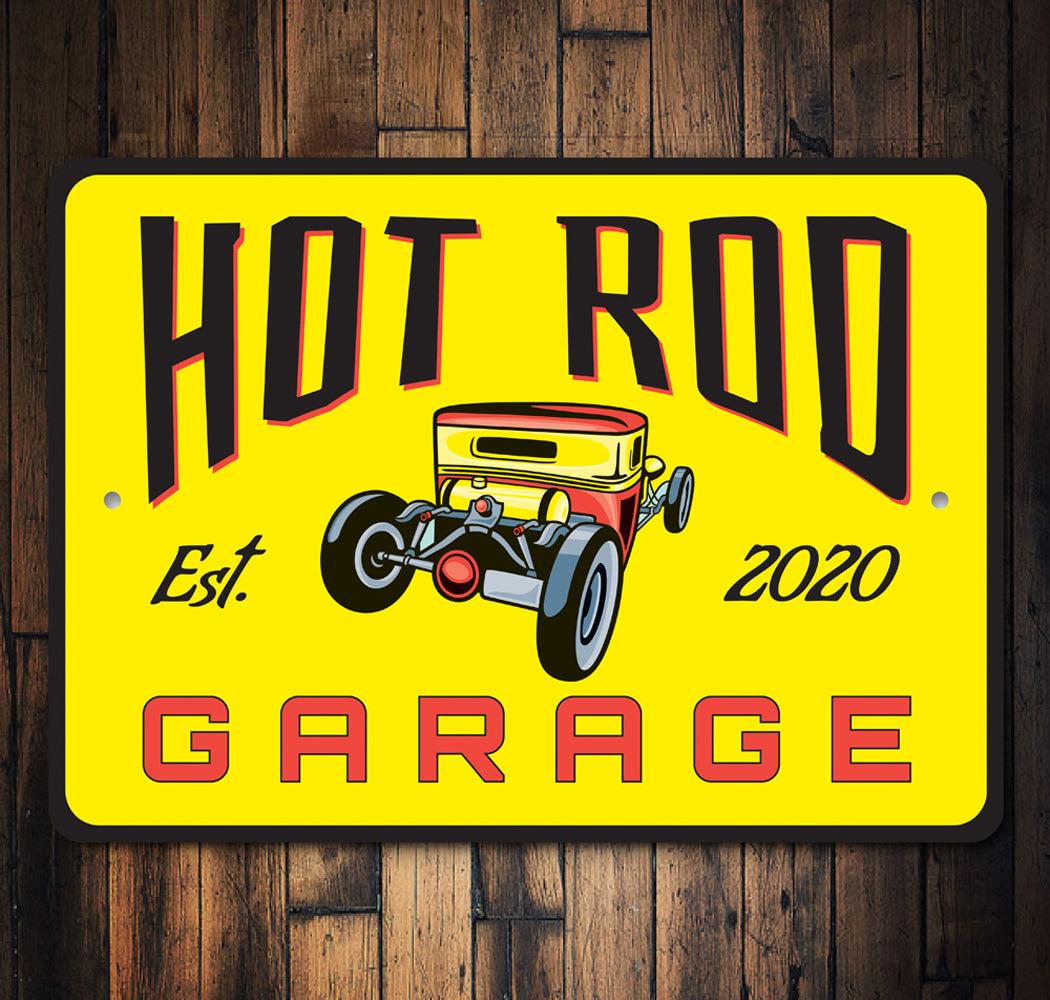 Hot Rod Garage Established Year Sign