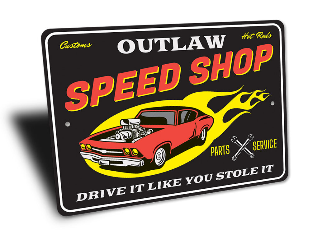 Customs Hot Rods Speed Shop Parts and Service Sign