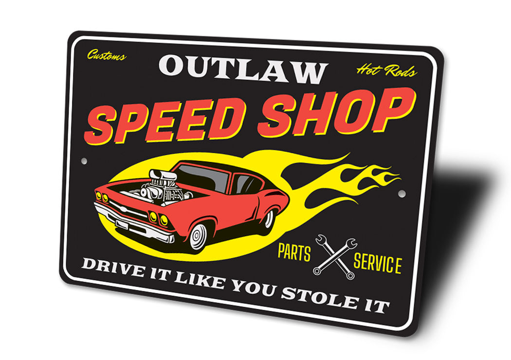 Customs Hot Rods Speed Shop Parts and Service Sign