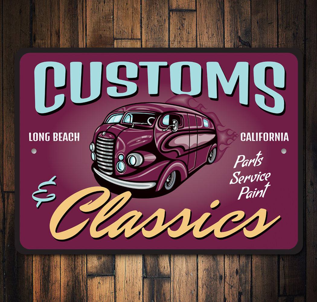 Customs and Classics Shop Sign