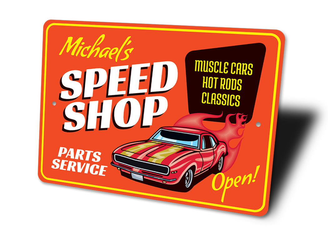 Parts and Service Speed Shop Sign
