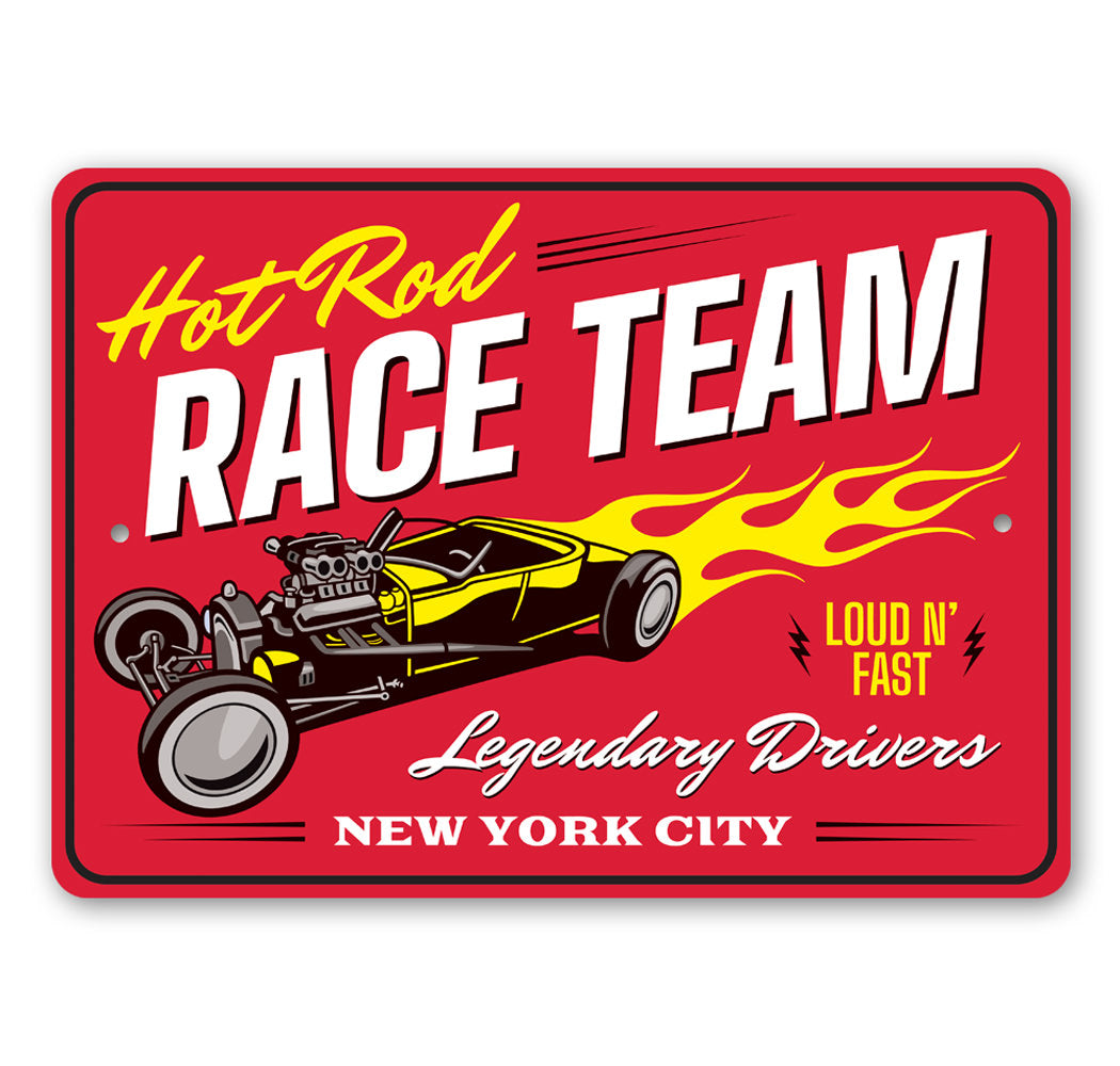 Hot Rod Race Team Garage Sign