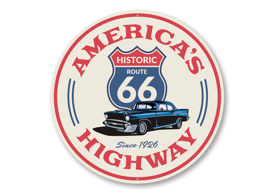 America's Highway Route 66 Novelty Sign