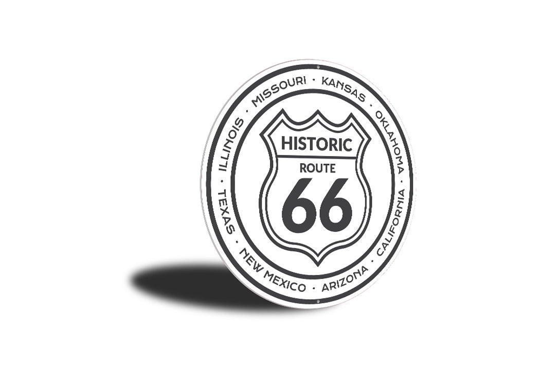 Historic Route 66 States Novelty Sign