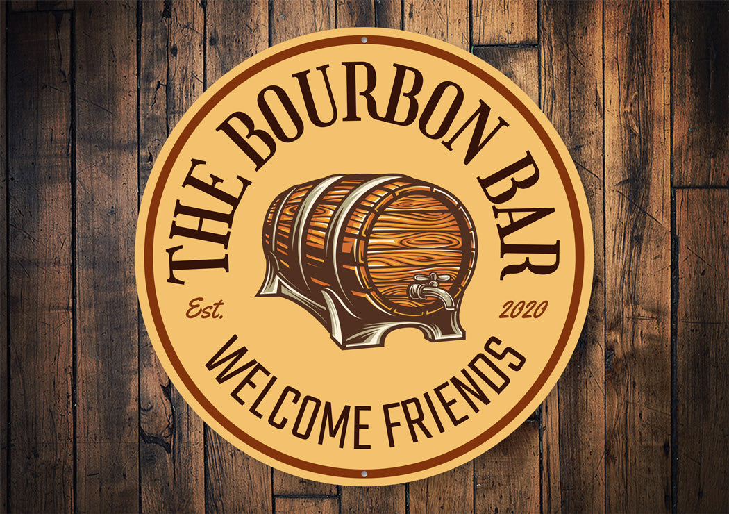 The Bourbon Bar Welcome Sign