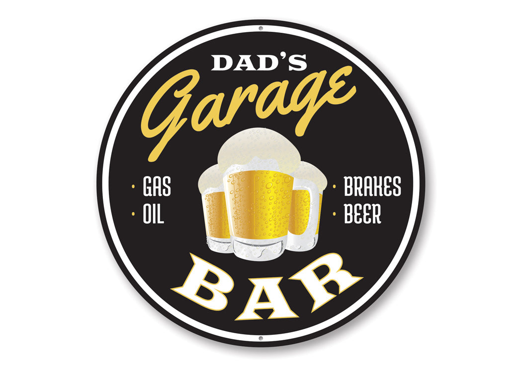 Gas, Oil, Brakes and Beer Garage Bar Sign