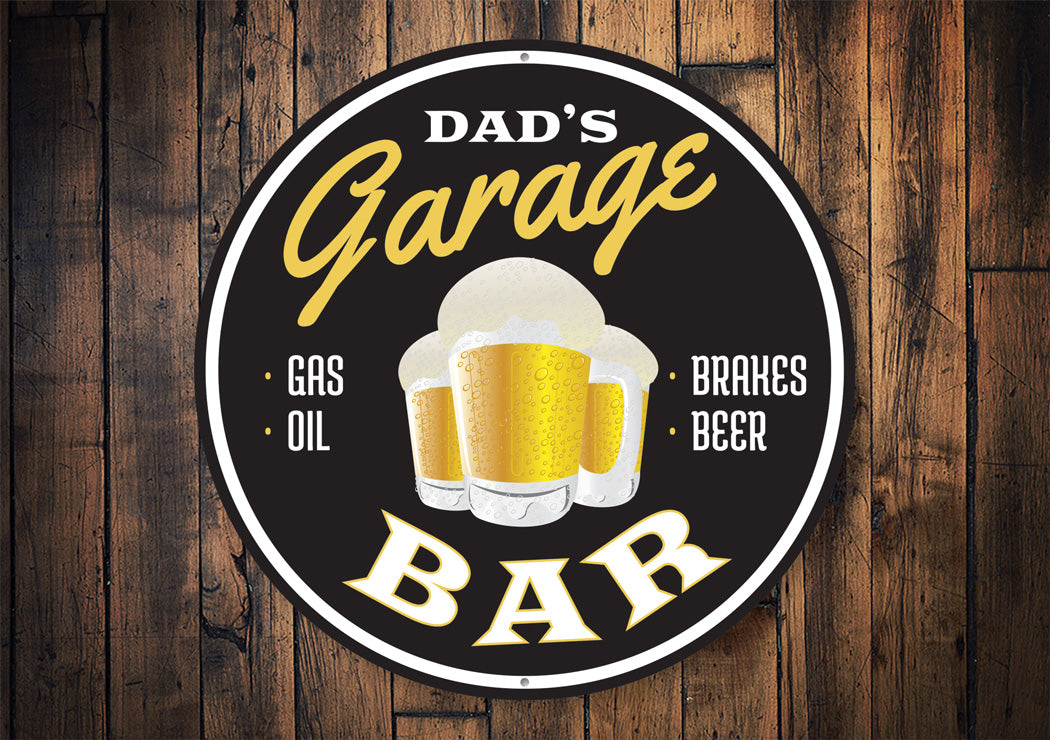 Gas, Oil, Brakes and Beer Garage Bar Sign