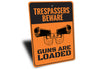 Trespassers Beware Guns are Loaded Sign