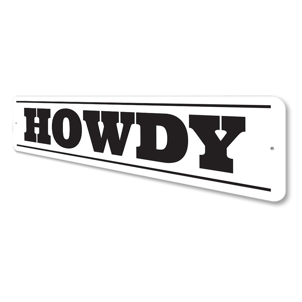 Howdy Barn Decorative Welcome Sign, Horse Rider Gift Aluminum Sign