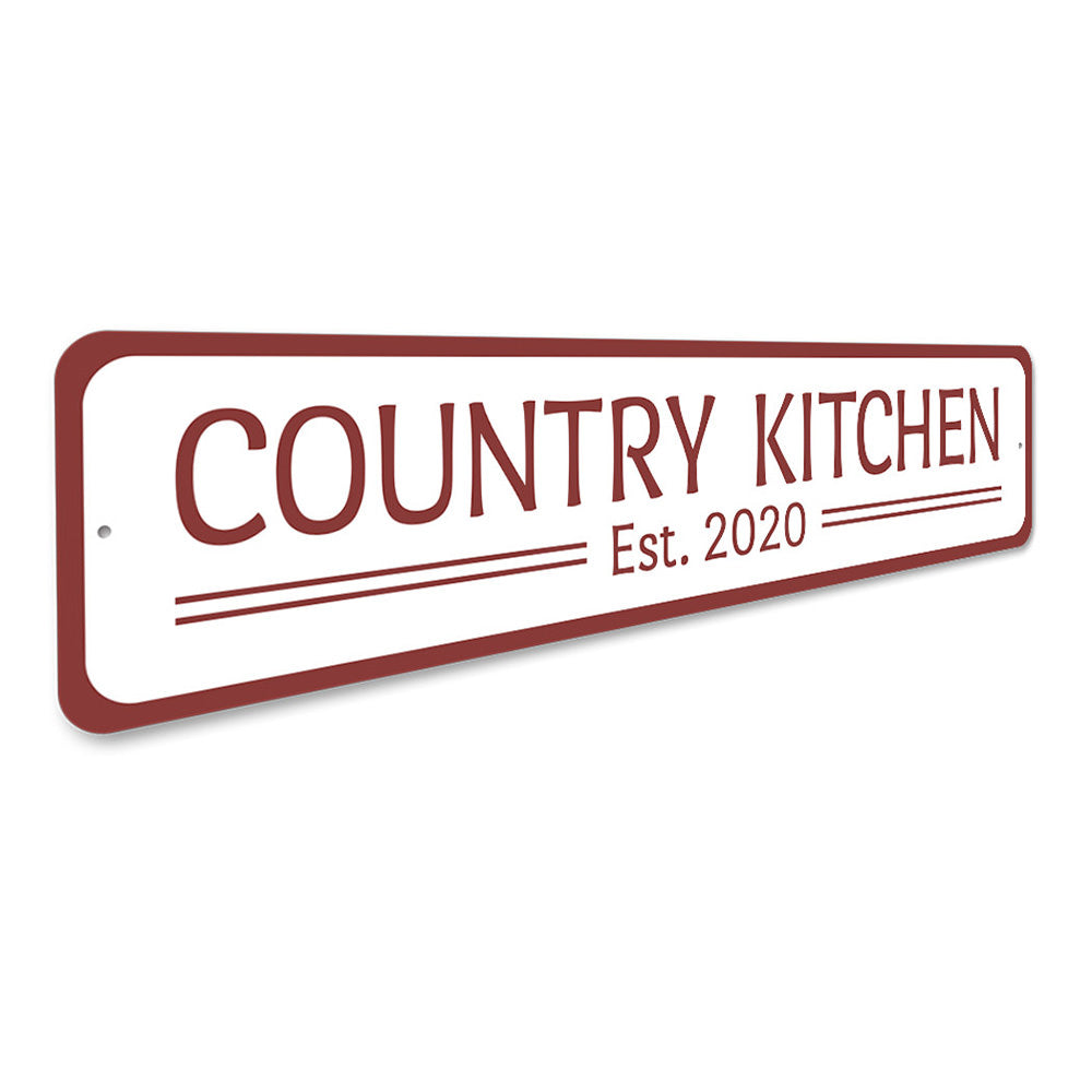 Country Kitchem Est. Year, Personalized Home Decor Aluminum Sign