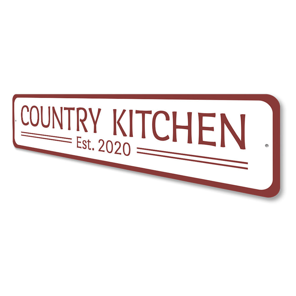 Country Kitchem Est. Year, Personalized Home Decor Aluminum Sign