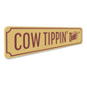 Cow Tippin' This Way, Barn Arrow Aluminum Sign