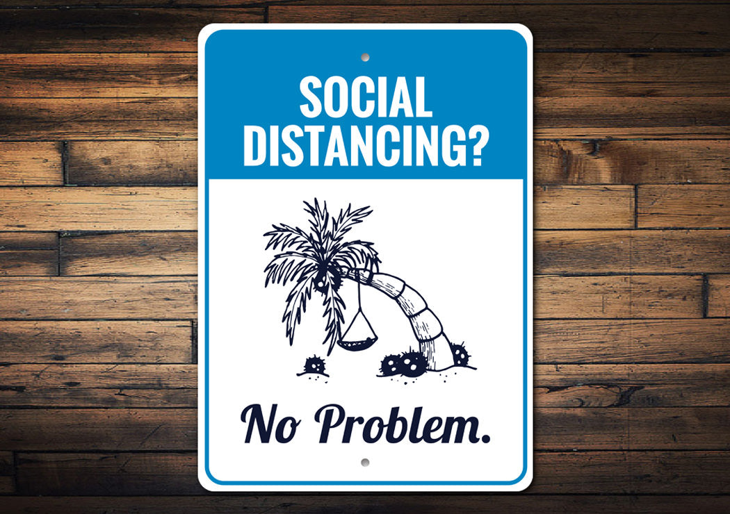 Social Distancing Beach Sign