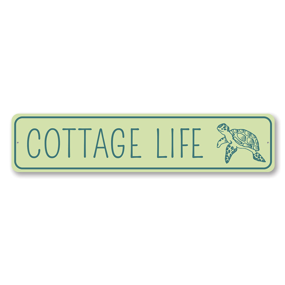 Cottage Life Turtle Marine Beach House Aluminum Sign