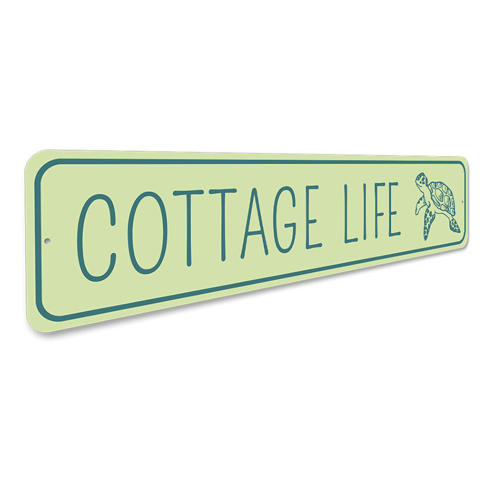 Cottage Life Turtle Marine Beach House Aluminum Sign