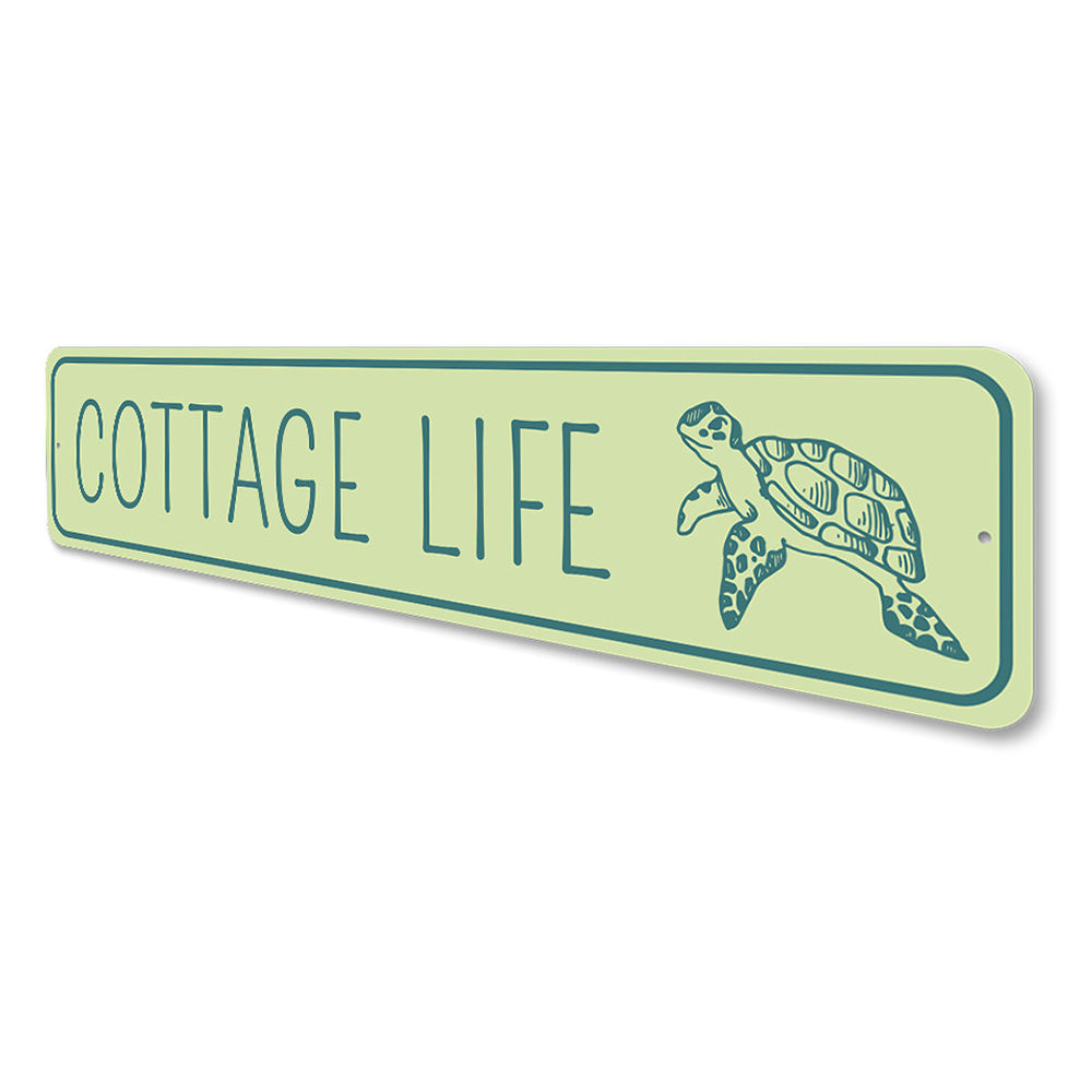 Cottage Life Turtle Marine Beach House Aluminum Sign