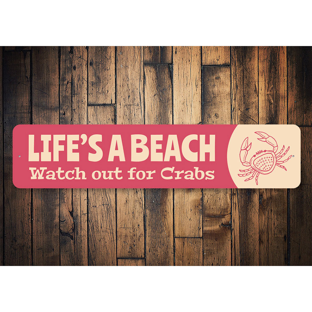 Life's a Beach, Beach House Funny Decor, Beach Lover Gift Aluminum Sign