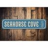 Seahorse Cove, Marine Life Beach  House Decor Aluminum Sign