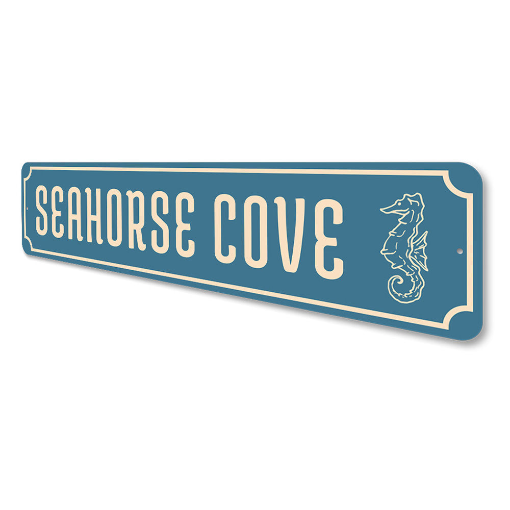 Seahorse Cove, Marine Life Beach  House Decor Aluminum Sign