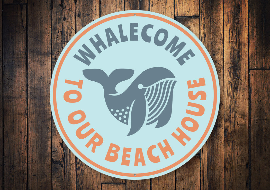 Whale Pun Beach House Sign