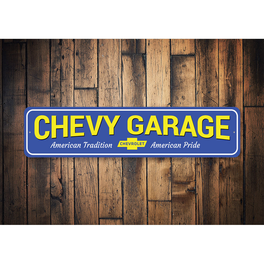 Chevy Garage, Chevy Owner Gift Sign, Garage Metal Decor