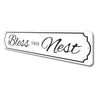 Bless This Nest Sign, Home Decorative Sign, Family Gift Aluminum Sign