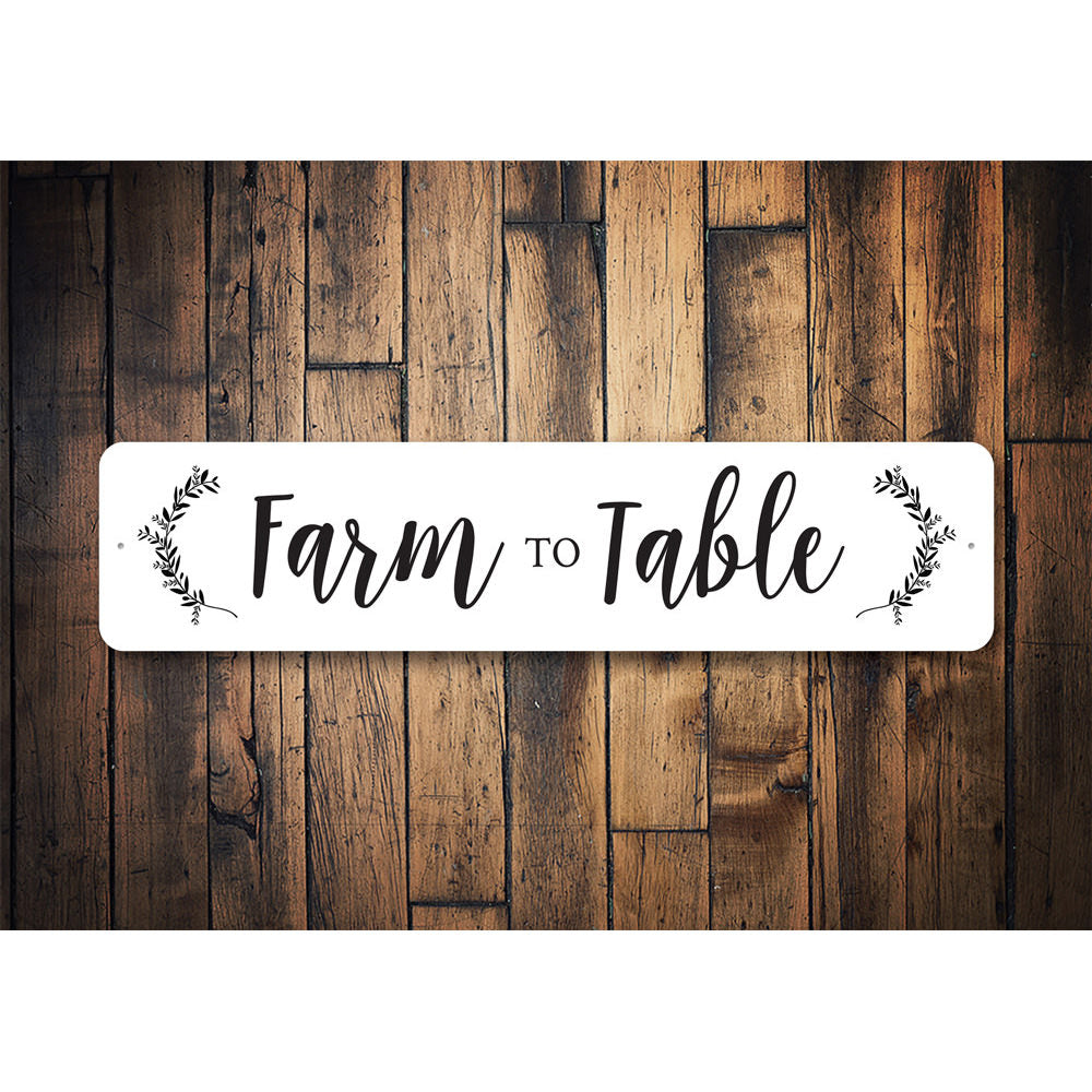 Farm to Table Sign, Farm Fresh Sign, Kitchen Decorative Aluminum Sign