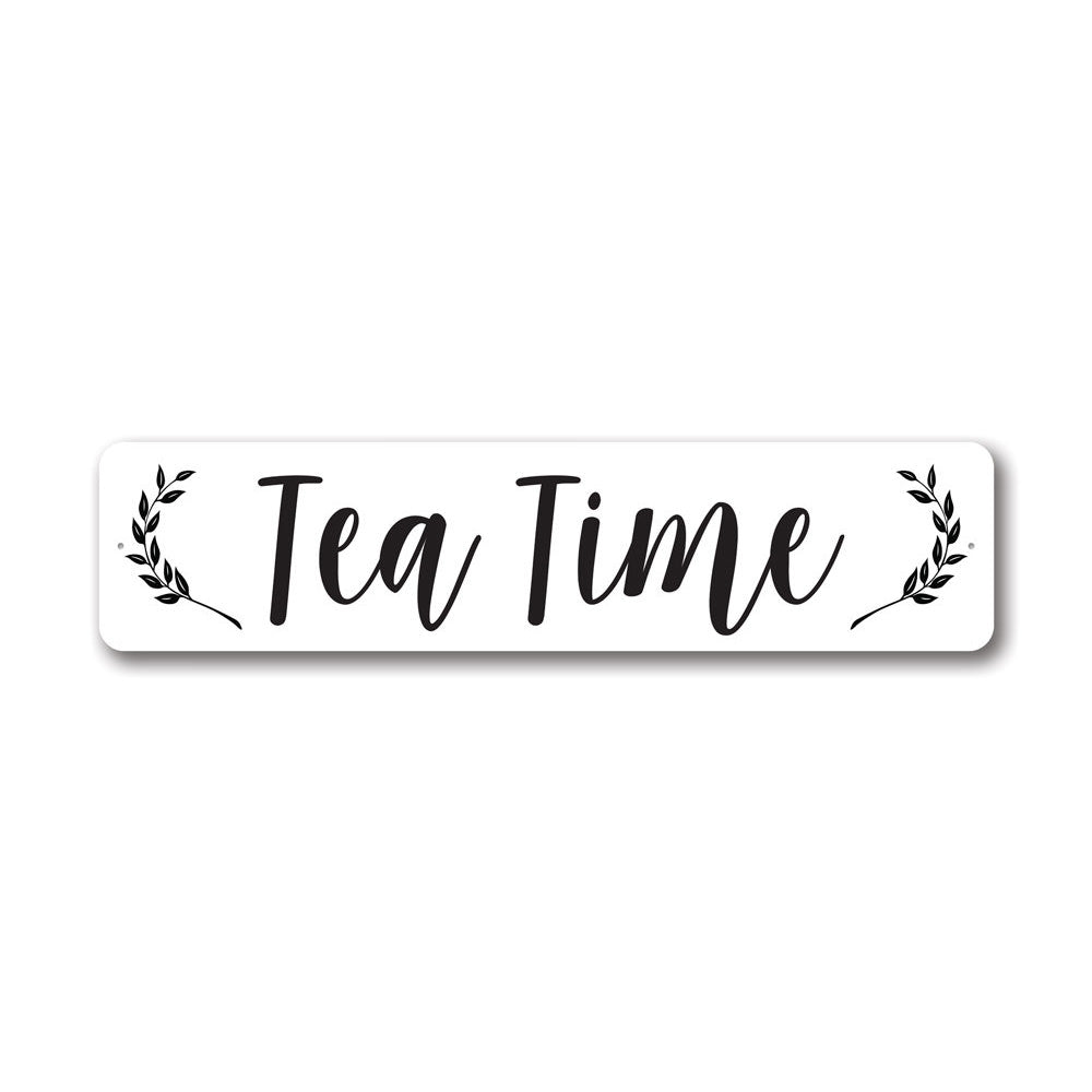 Tea Time Sign, Cafe Decorative Sign, Tea-lover sign, Kitchen Aluminum Sign