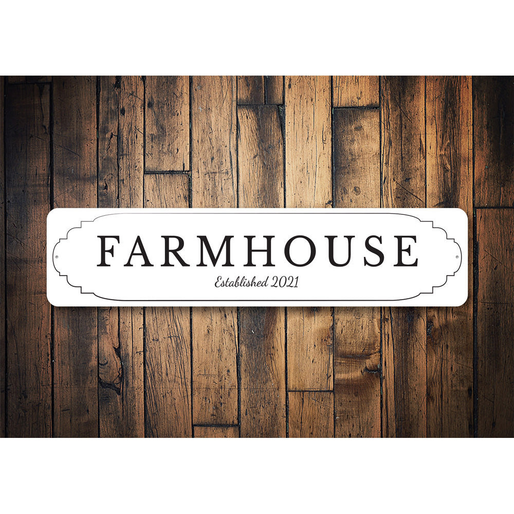 Farmhouse Established Sign, Farm Kitchen Aluminum Sign