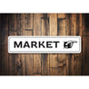 Market Directional Sign, Market This Way Aluminum Sign
