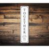 Together Home Sign, Wedding Gift Sign, Decorative Wall Aluminum Sign