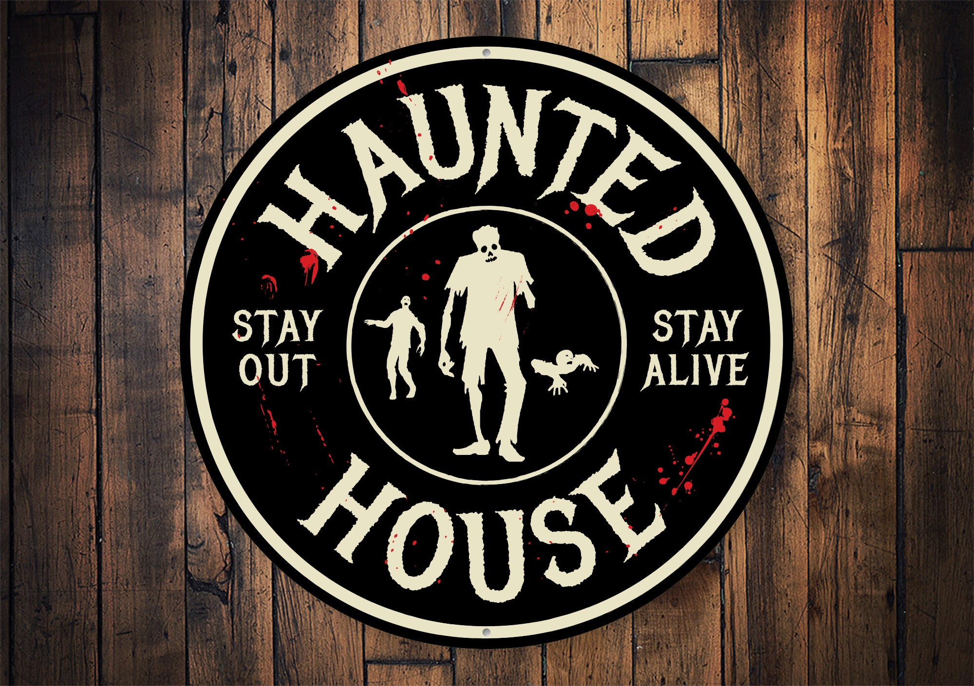 Zombie Haunted House Sign