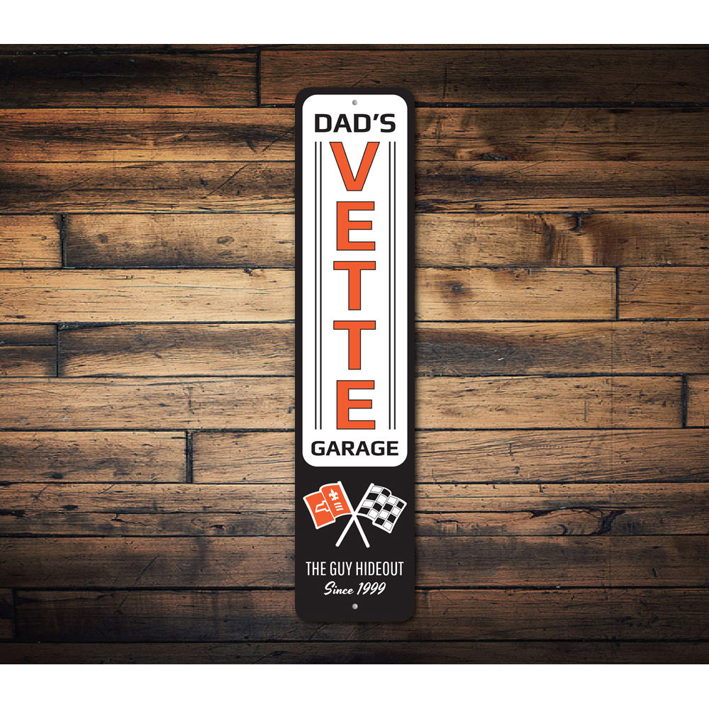 Dad's Vette Garage Chevy Corvette Sign