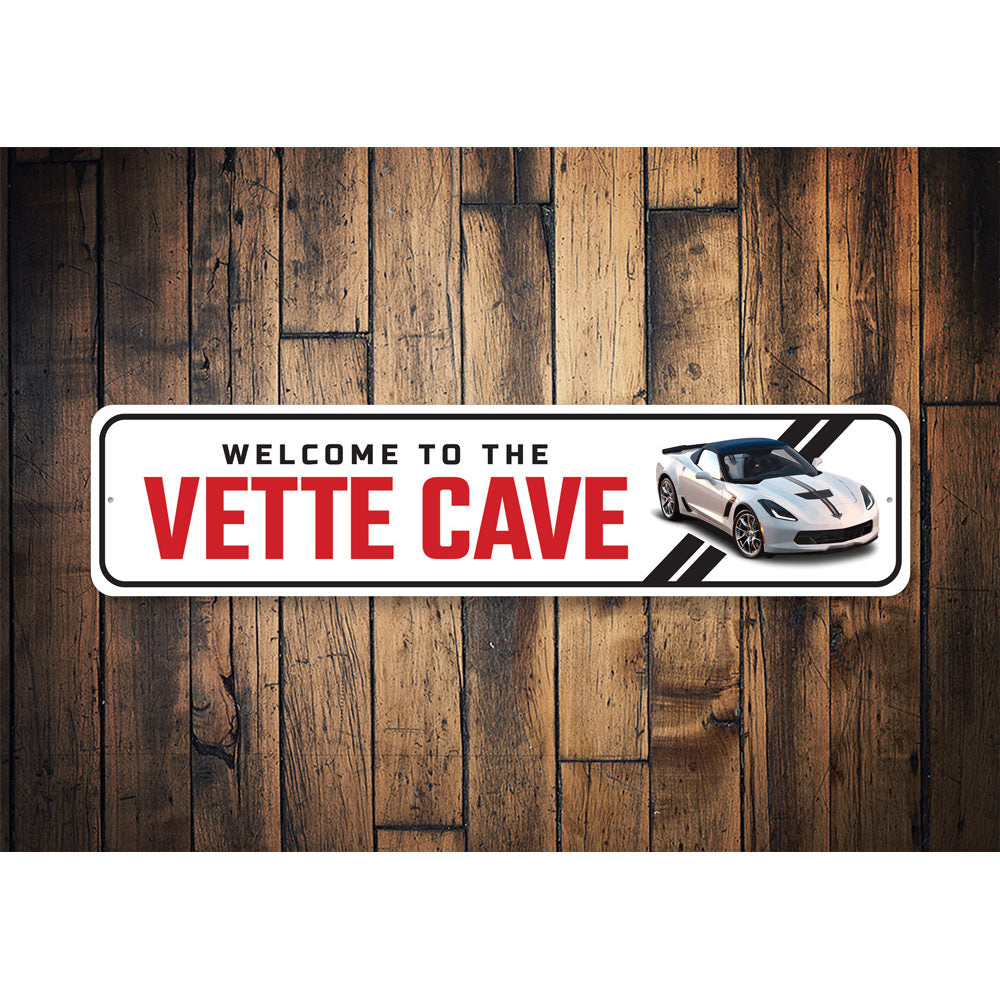 Welcome To The Vette Cave Chevy Corvette Sign