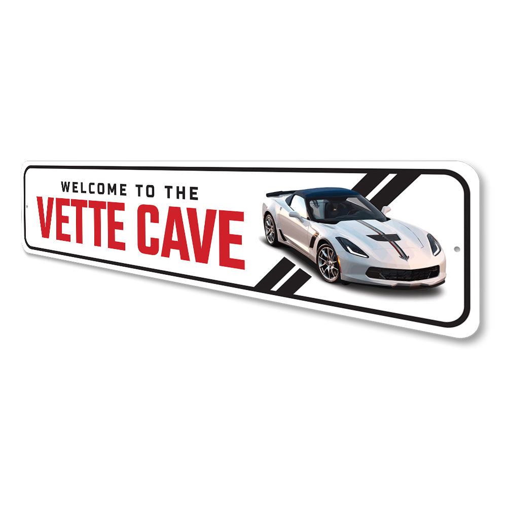 Welcome To The Vette Cave Chevy Corvette Sign