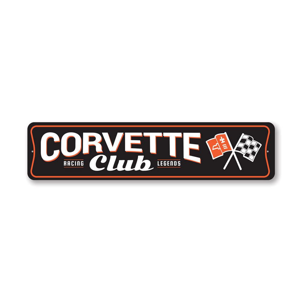 Chevy Corvette Club Racing Legends Sign