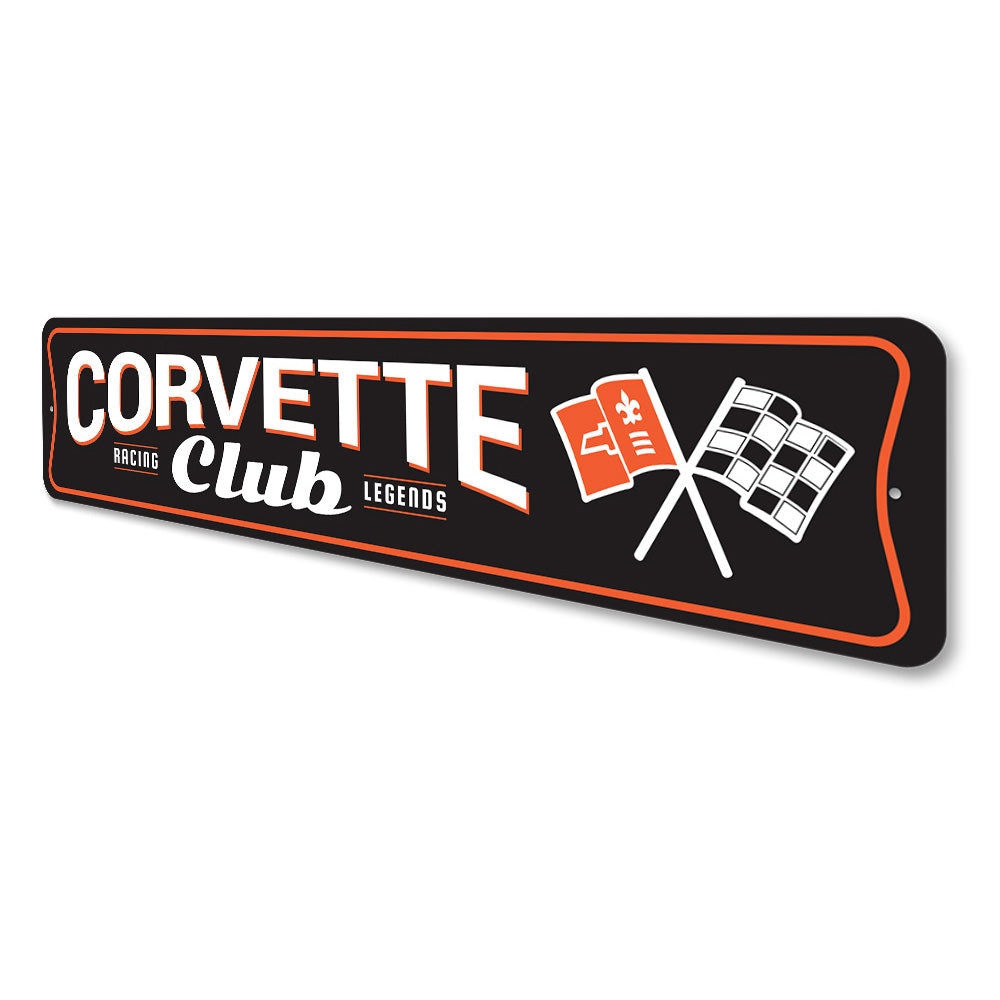 Chevy Corvette Club Racing Legends Sign