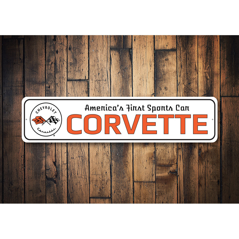 America's First Sports Car Corvette Chevy Sign