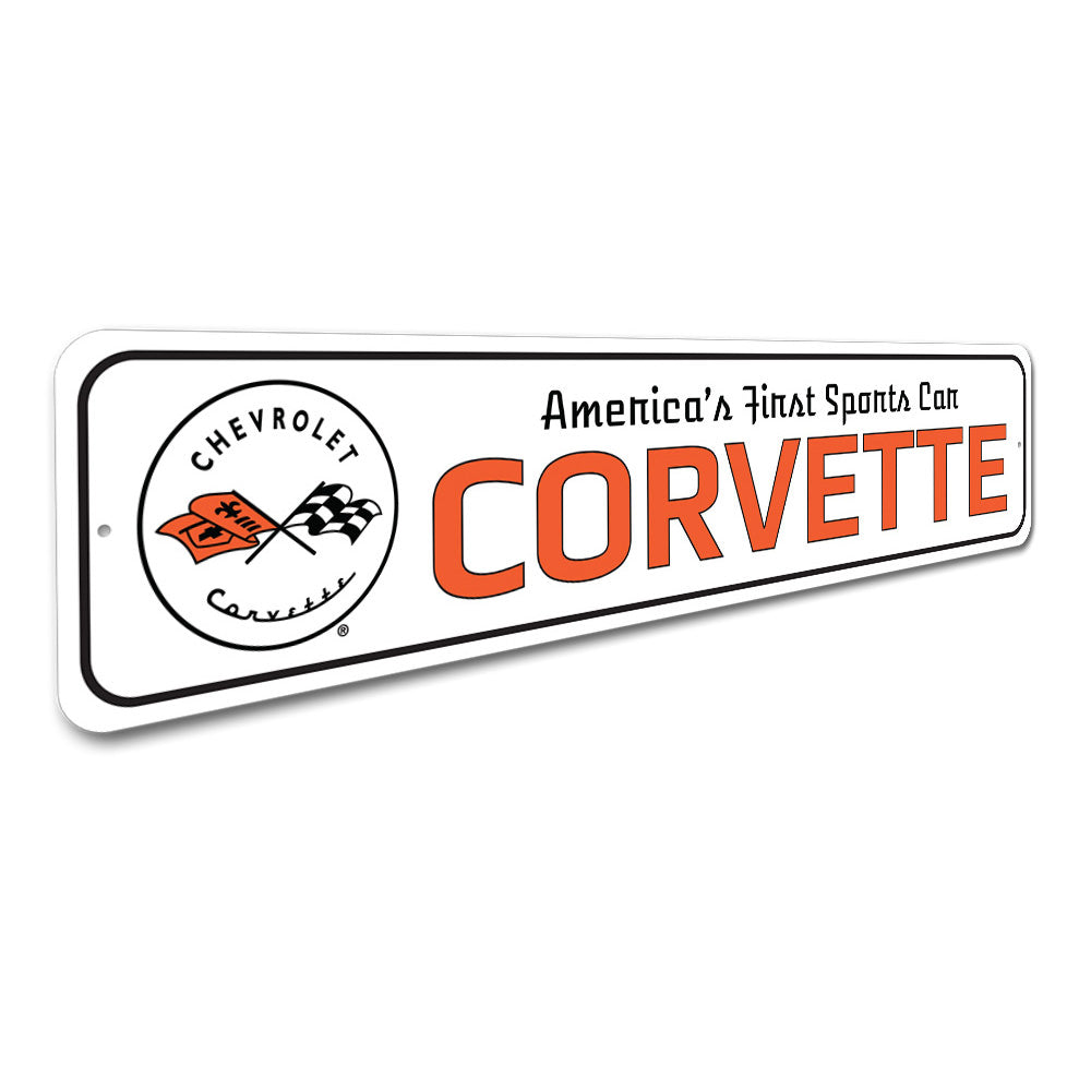 America's First Sports Car Corvette Chevy Sign