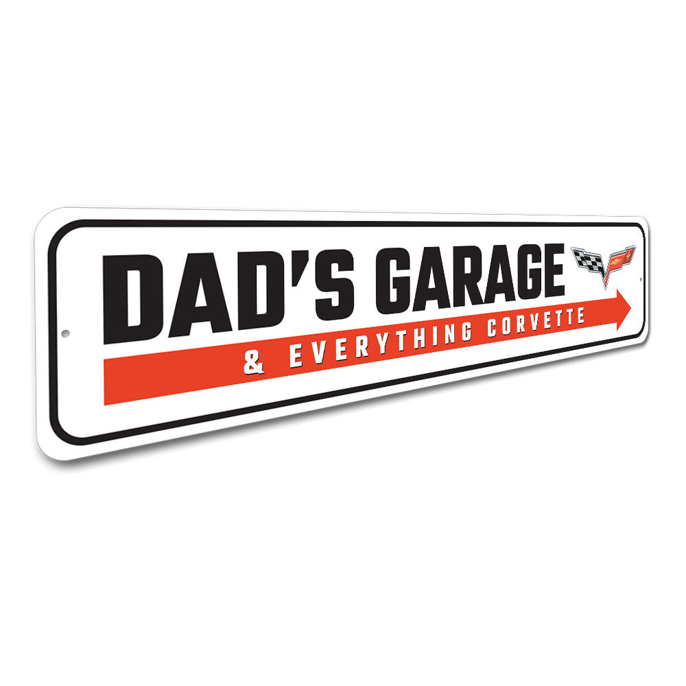 Dad's Garage And Everything Corvette Chevy Sign