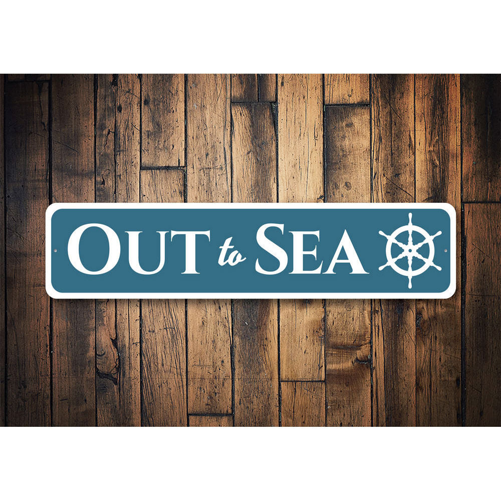 Out to Sea Boathouse Decor, Boat Metal Sign