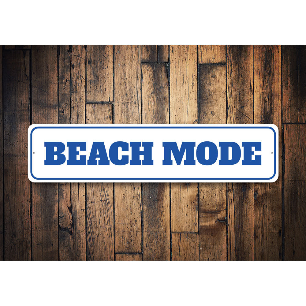 Beach Mode, Beach Bum Metal Sign, Beach House Decor
