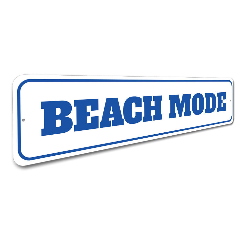 Beach Mode, Beach Bum Metal Sign, Beach House Decor