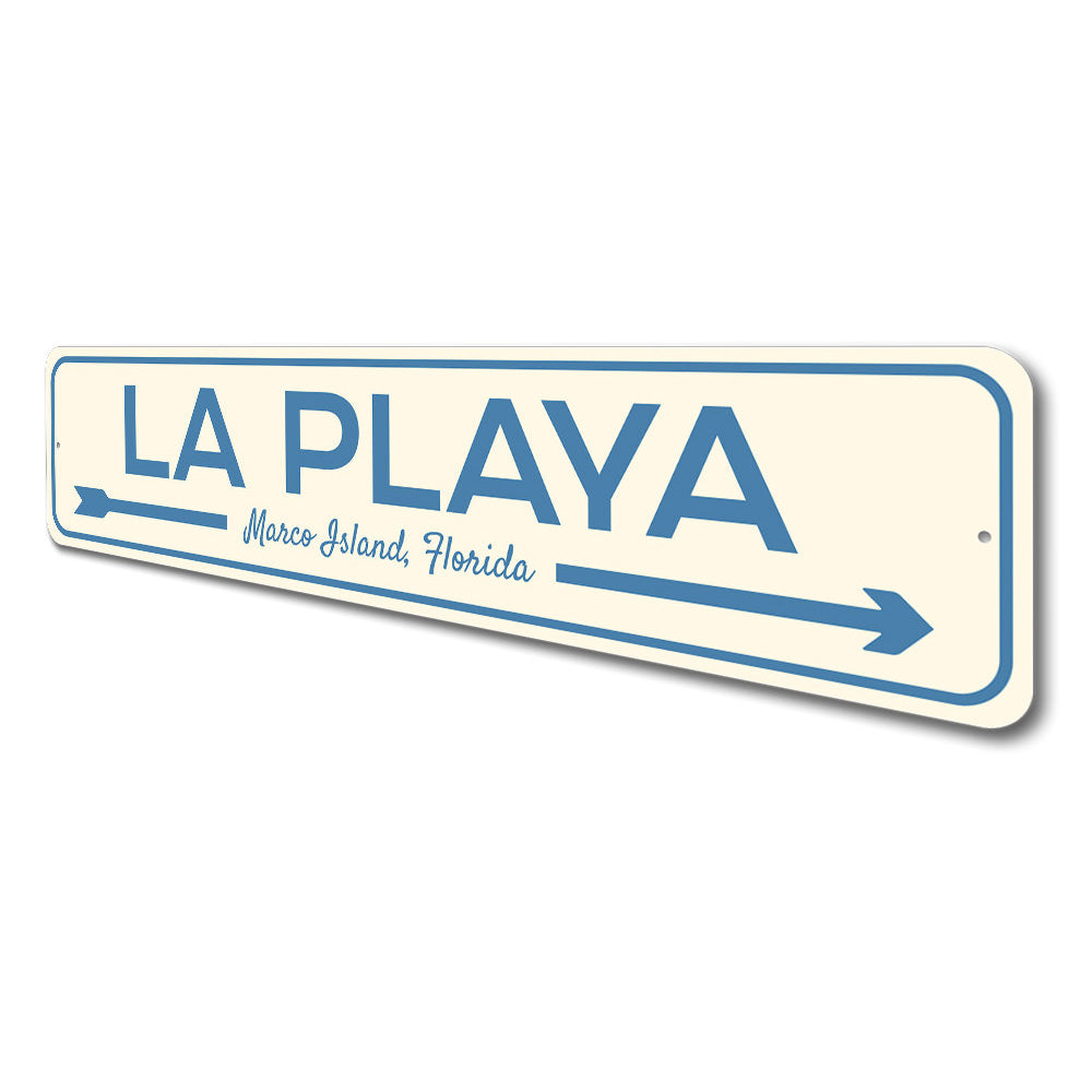 La Playa Beach Arrow Sign, Beach House Metal Sign