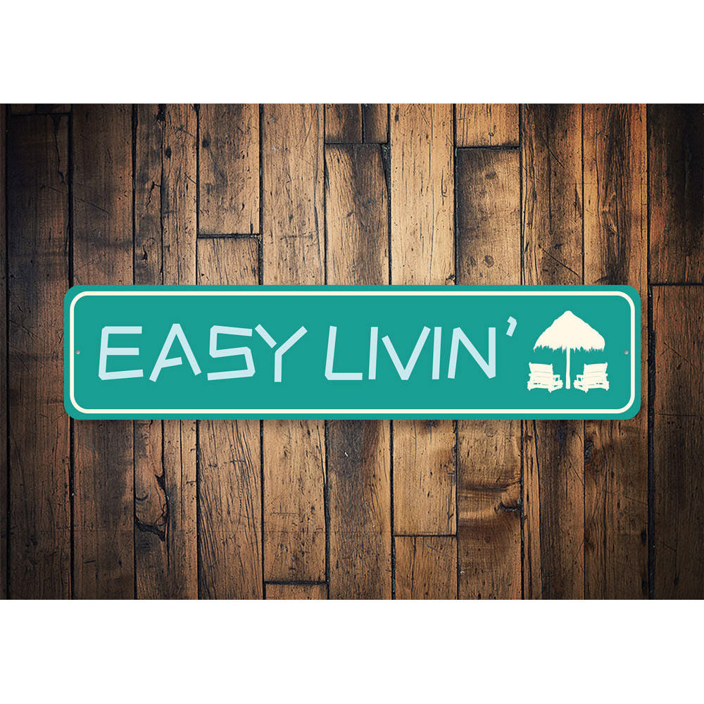Easy Livin' Beach House Decor, Beach Metal Sign