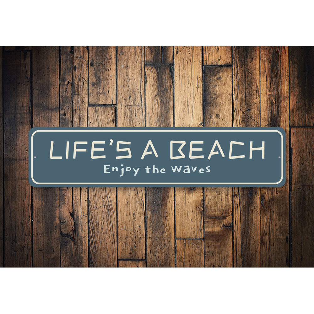 Life is a Beach Enjoy the Waves Beach House Decor, Beach Metal Sign