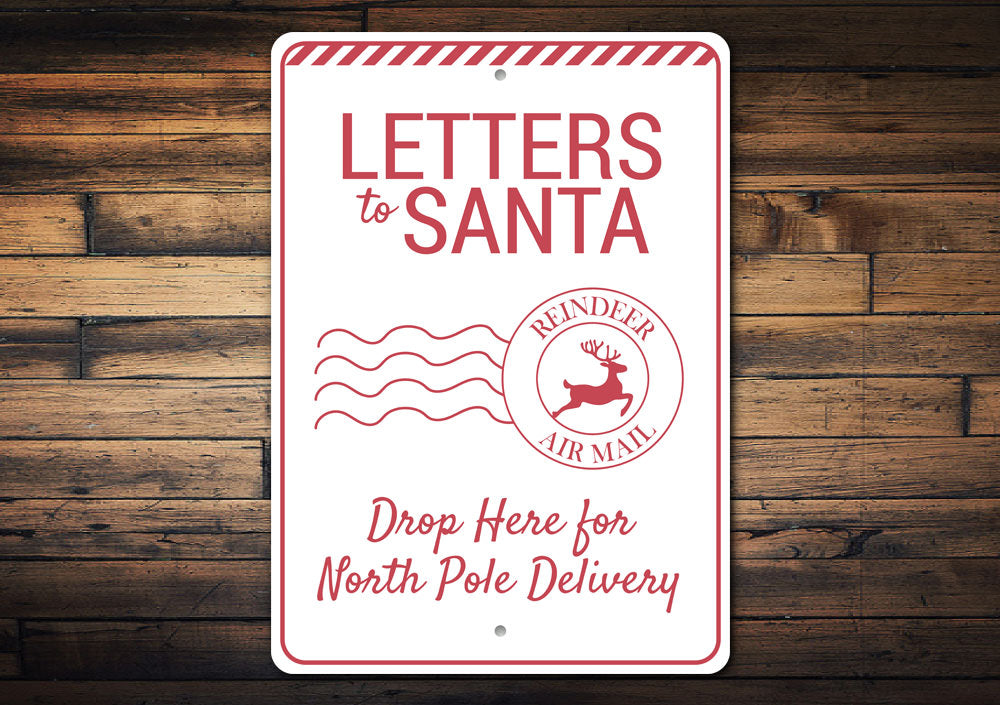 Letters to Santa, Decorative Christmas Sign, Holiday Gift Sign
