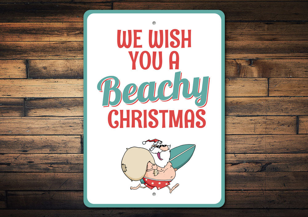 We Wish You a Beachy Christmas Sign